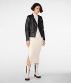Monica Asymmetrical Leather Moto Jacket