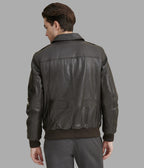 Chris Big and Tall Leather Bomber Jacket