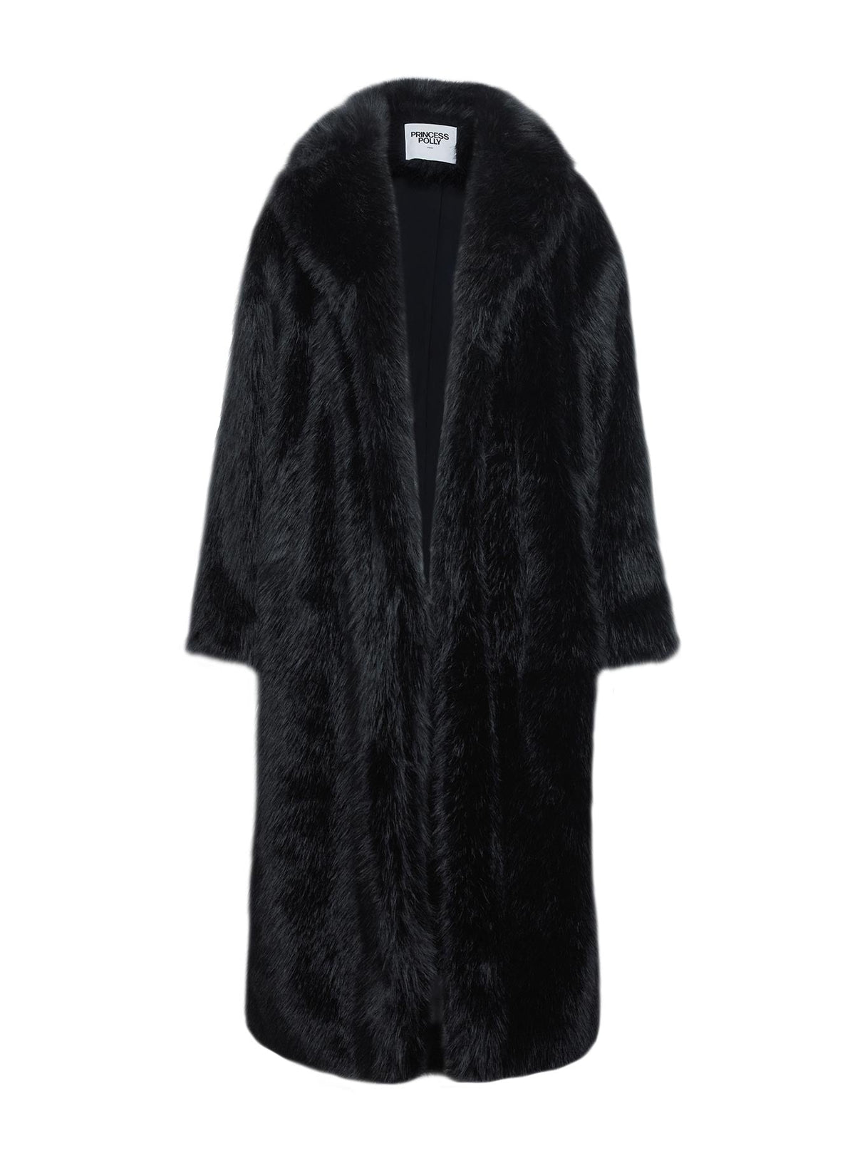 Women's End Of Beginning Faux Fur Longline Jacket Black