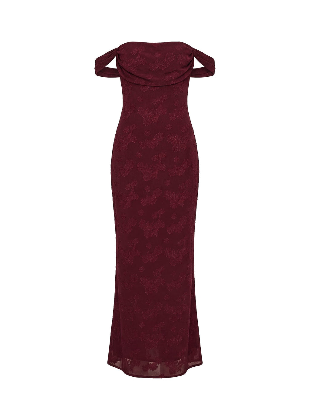 Women's Azura Off The Shoulder Maxi Dress Burgundy — Dress
