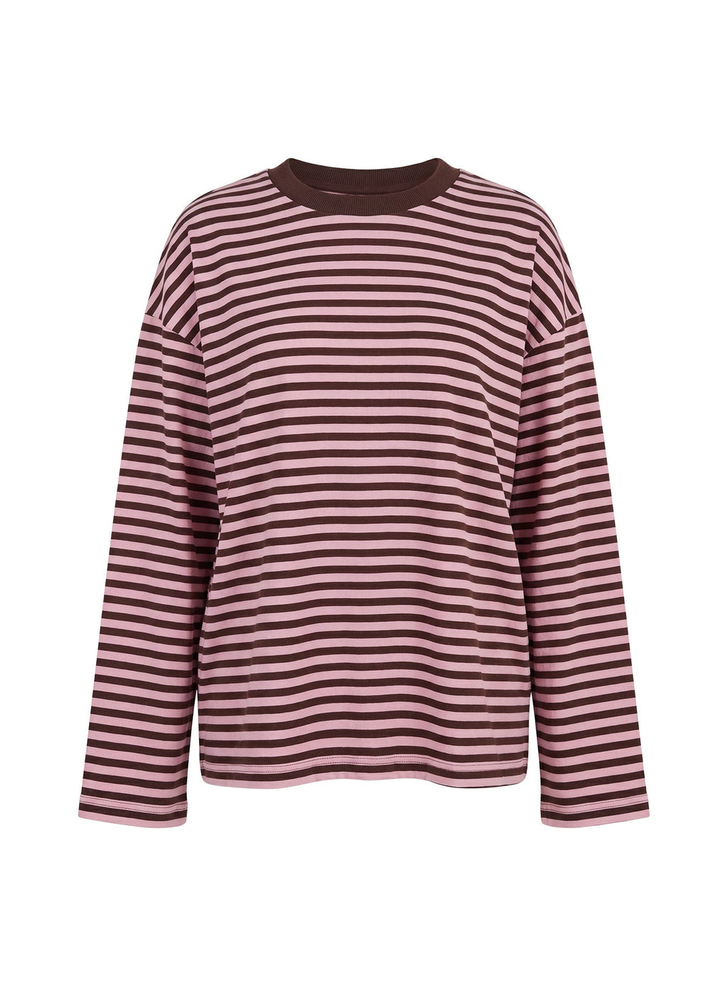 Women's Settle Down Long Sleeve Top Pink / Brown Stripe