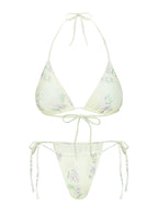 Women's Jenner Triangle Bikini Top Yellow / Purple Floral — Swimwear