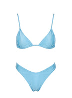 Women's Edita Cheeky Bikini Bottoms Blue Shine — Swimwear