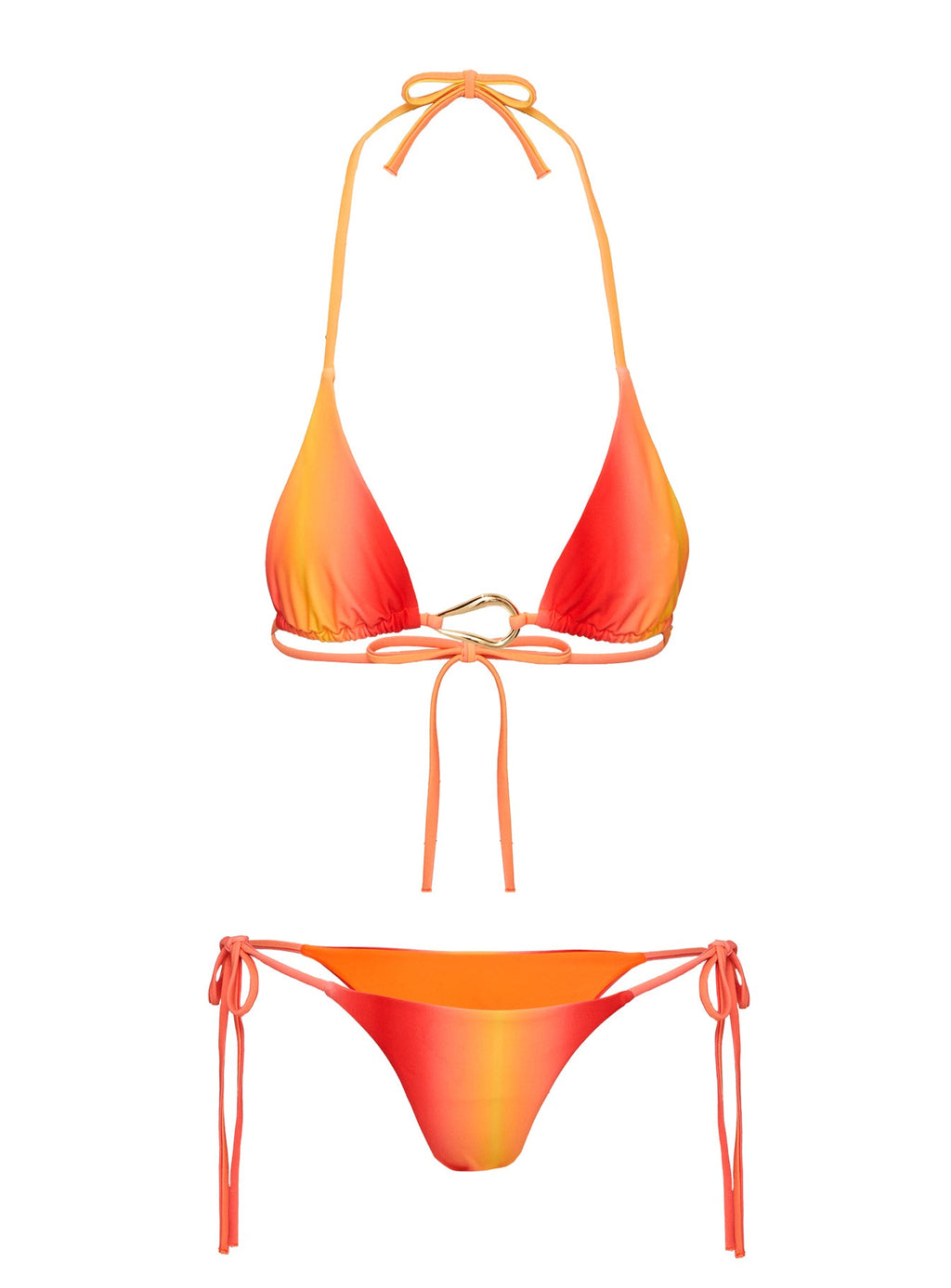 Women's Lemoine Triangle Bikini Top Ombre Orange — Swimwear