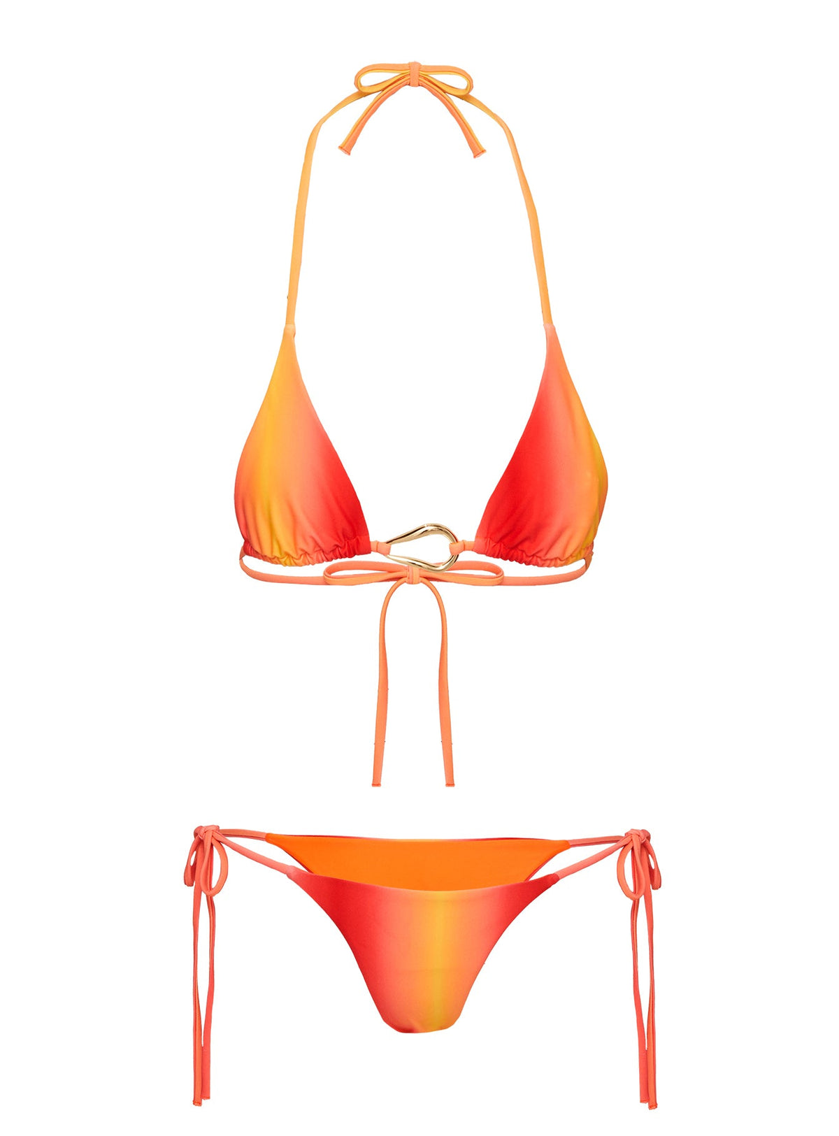 Women's Lemoine Triangle Bikini Top Ombre Orange — Swimwear
