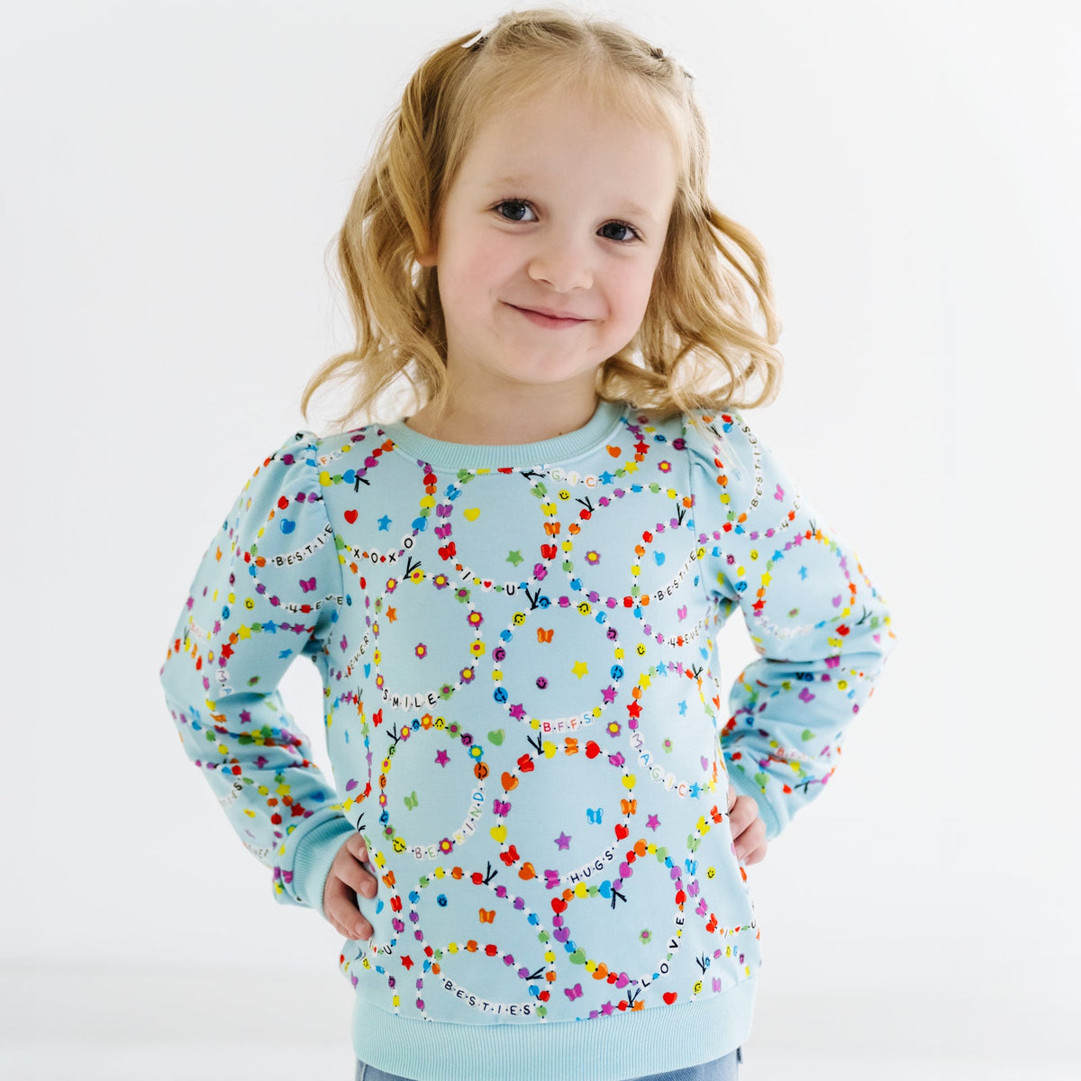 Friends Forever Puff Sleeve Crewneck — Sweaters Jackets