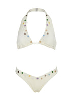 Women's Calbira Button Detail Cheeky Bikini Bottoms Butter — Swimwear