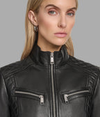 Mikel Leather Racer Jacket