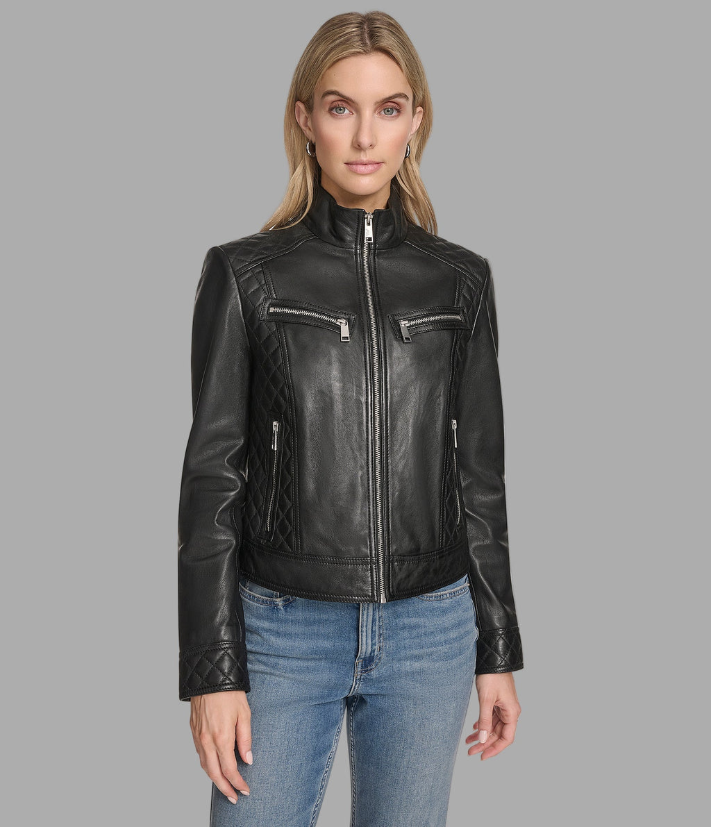 Mikel Leather Racer Jacket
