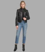 Mikel Leather Racer Jacket