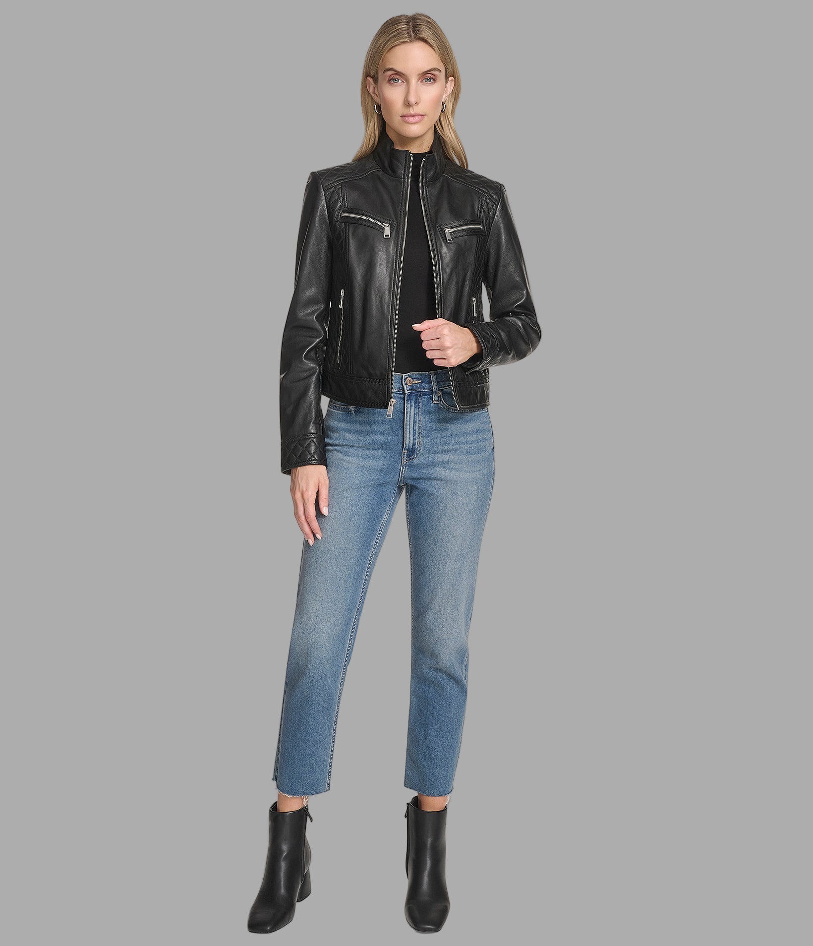 Mikel Leather Racer Jacket