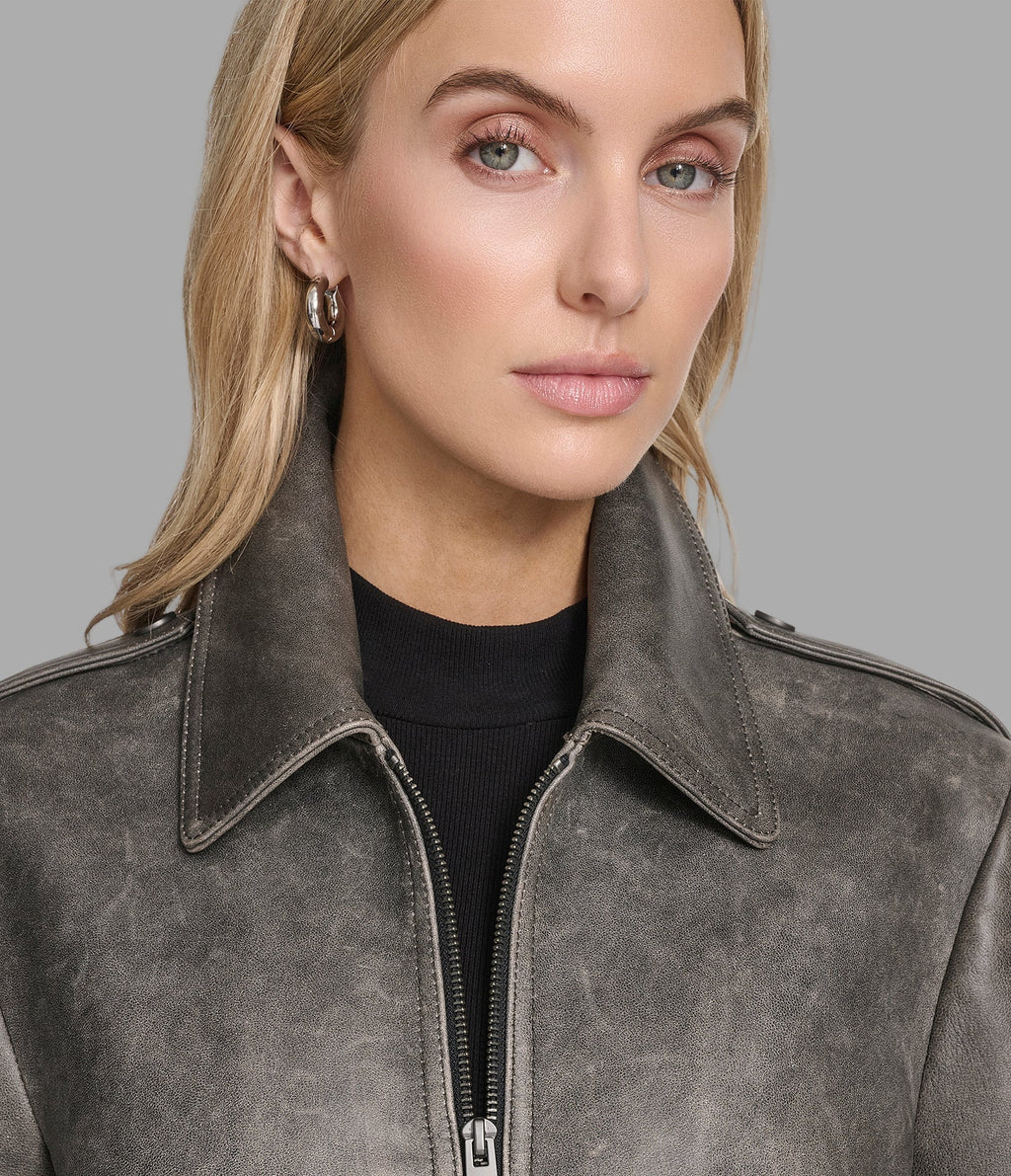 Addis Leather Aviator Jacket