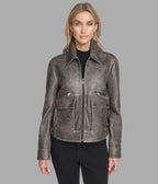 Addis Leather Aviator Jacket