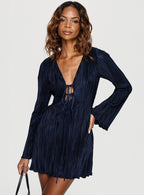 Women's Malop Long Sleeve Mini Dress Navy — Dress