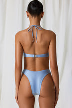 Women's Underwired Halterneck Bikini Top in Sky Blue — Swimwear