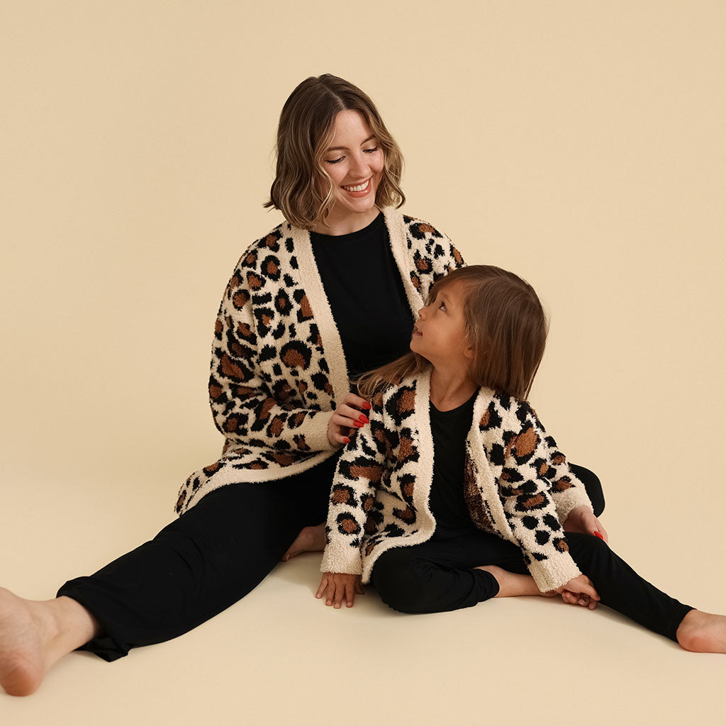 Lana Leopard Tan Women's Cuddle Cardigan — Sweater