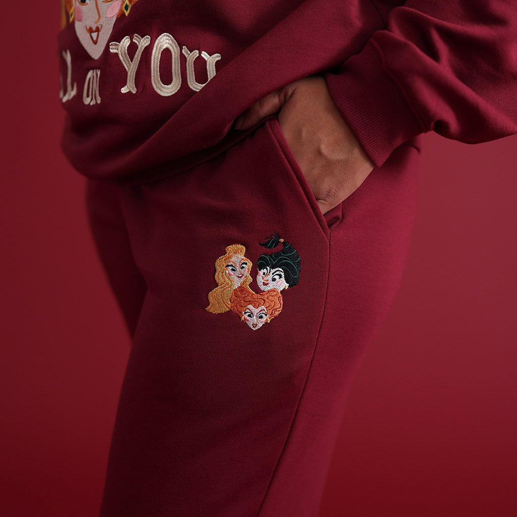 Disney Sanderson Sisters Women's Fleece Graphic Sweatshirt Jogger Set — Pants