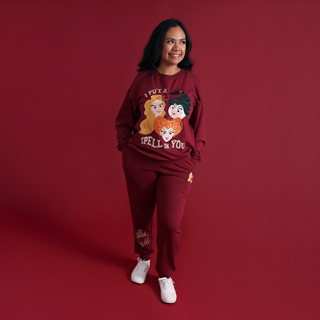 Disney Sanderson Sisters Women's Fleece Graphic Sweatshirt Jogger Set — Pants