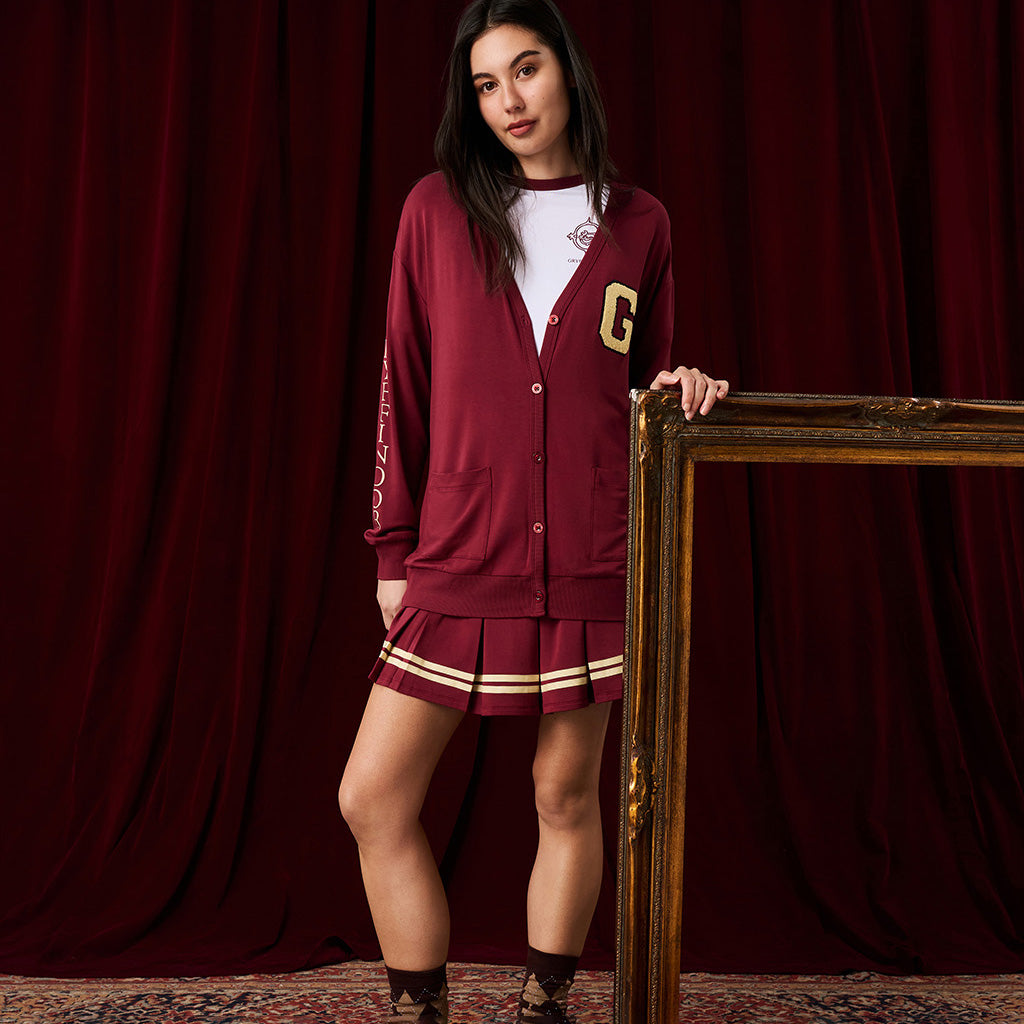 Gryffindor Varsity League Women's French Terry Varsity Cardigan — Sweater
