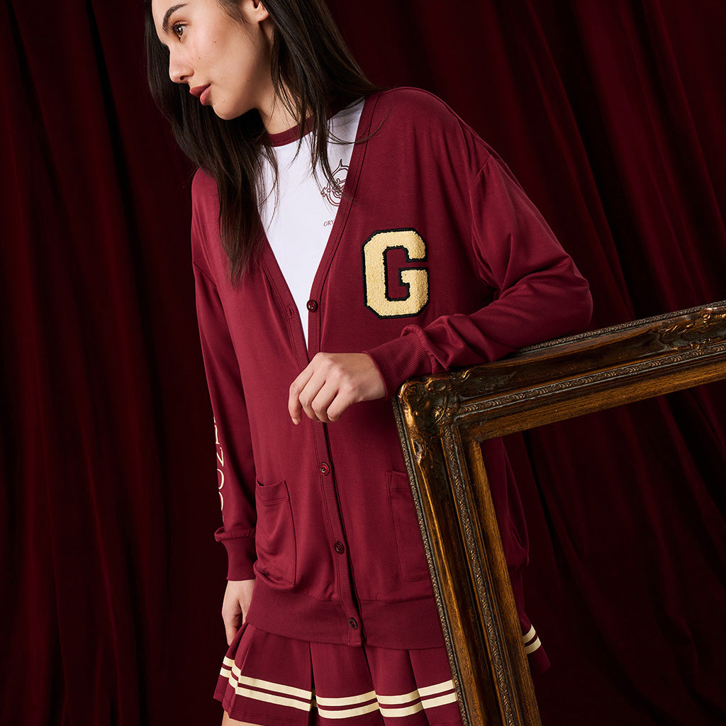 Gryffindor Varsity League Women's French Terry Varsity Cardigan — Sweater