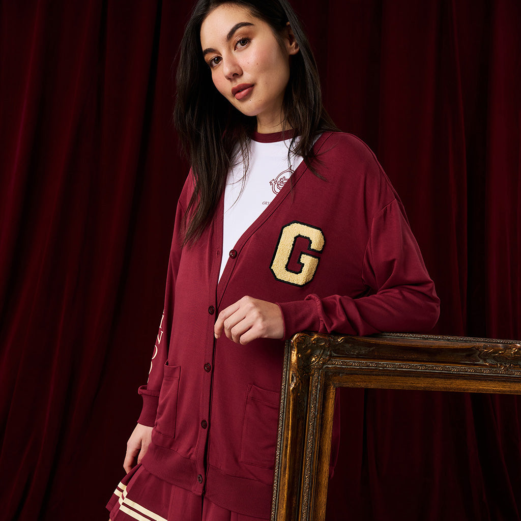 Gryffindor Varsity League Women's French Terry Varsity Cardigan — Sweater