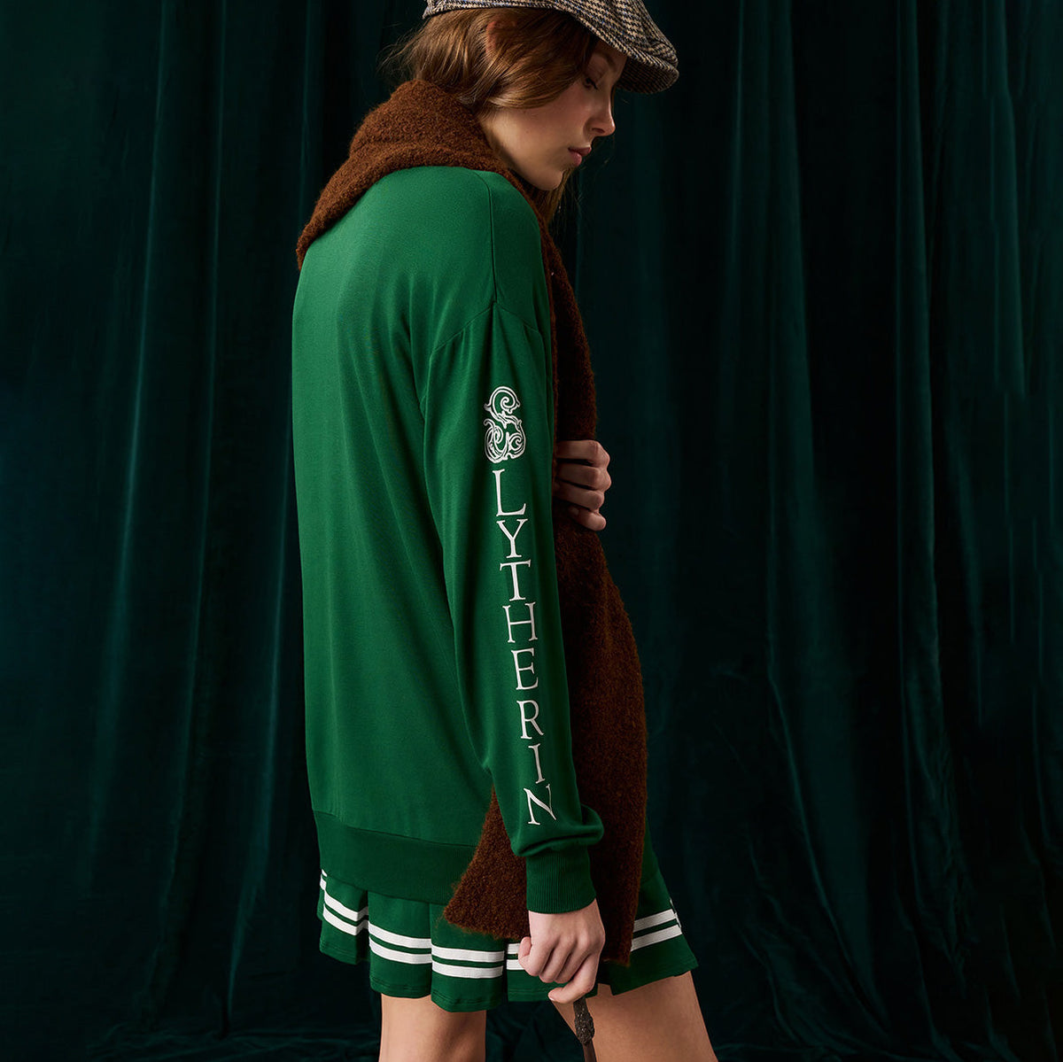 Slytherin Varsity League Women's French Terry Varsity Cardigan — Sweater