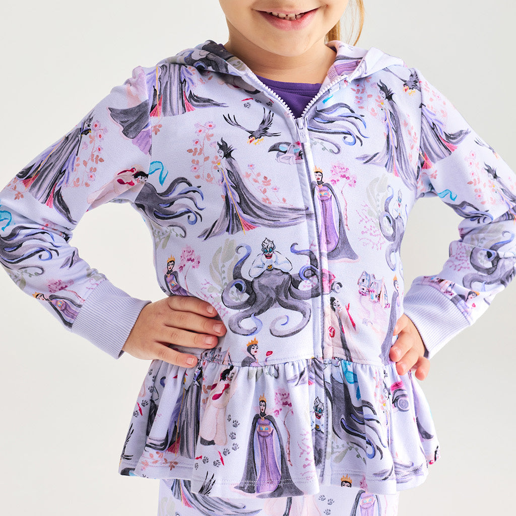 Disney Villains French Terry Ruffled Zippered Hoodie — Sweaters Jackets