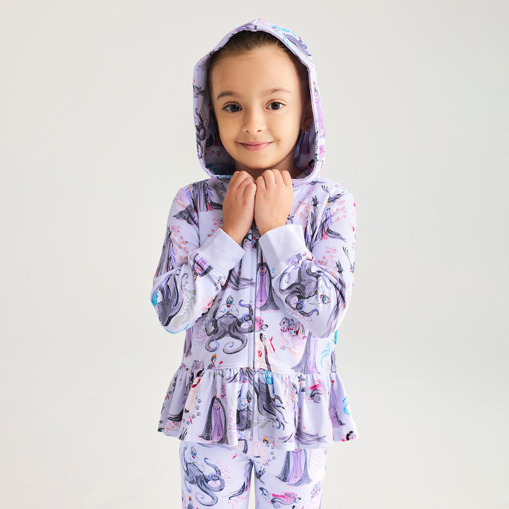 Disney Villains French Terry Ruffled Zippered Hoodie — Sweaters Jackets