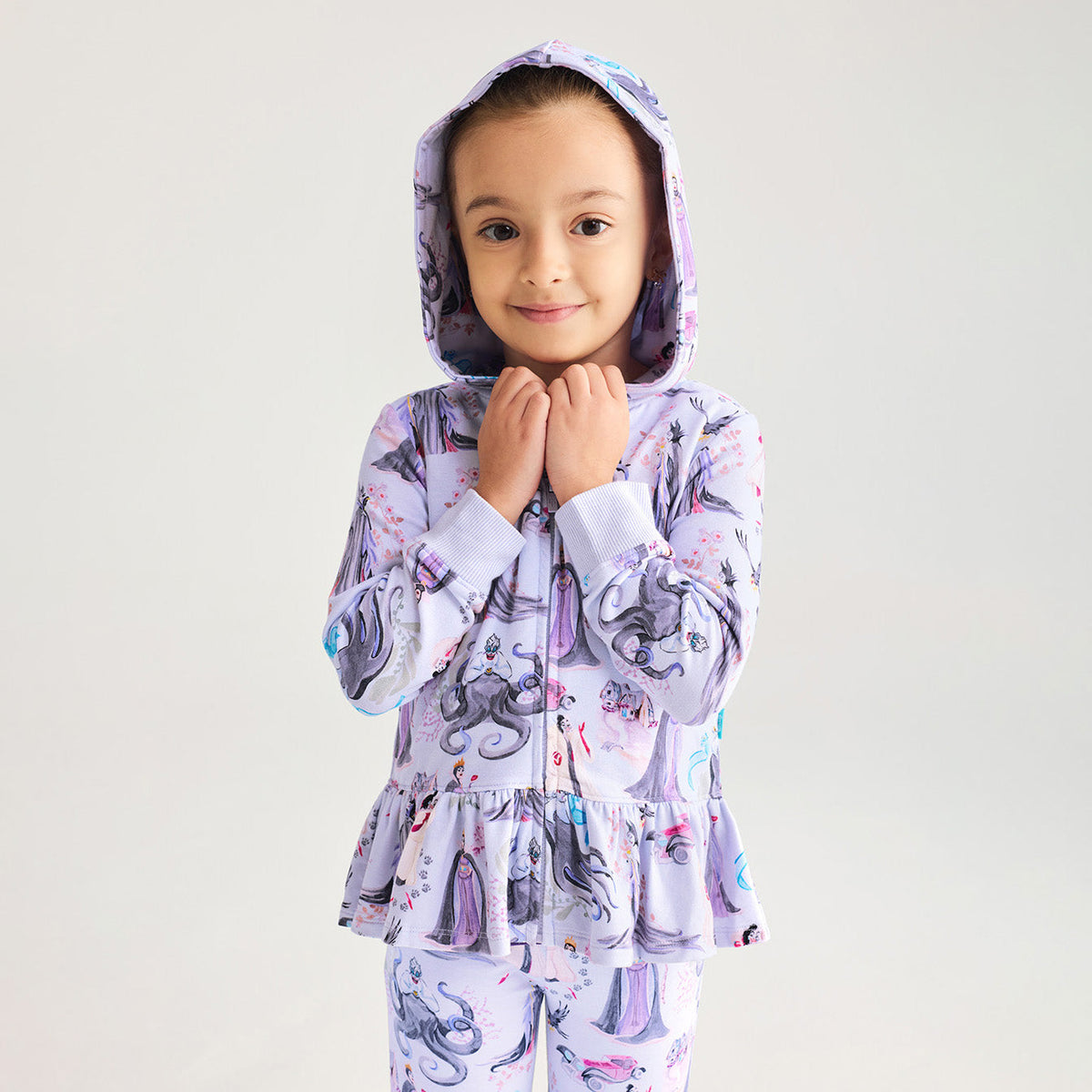 Disney Villains French Terry Ruffled Zippered Hoodie — Sweaters Jackets