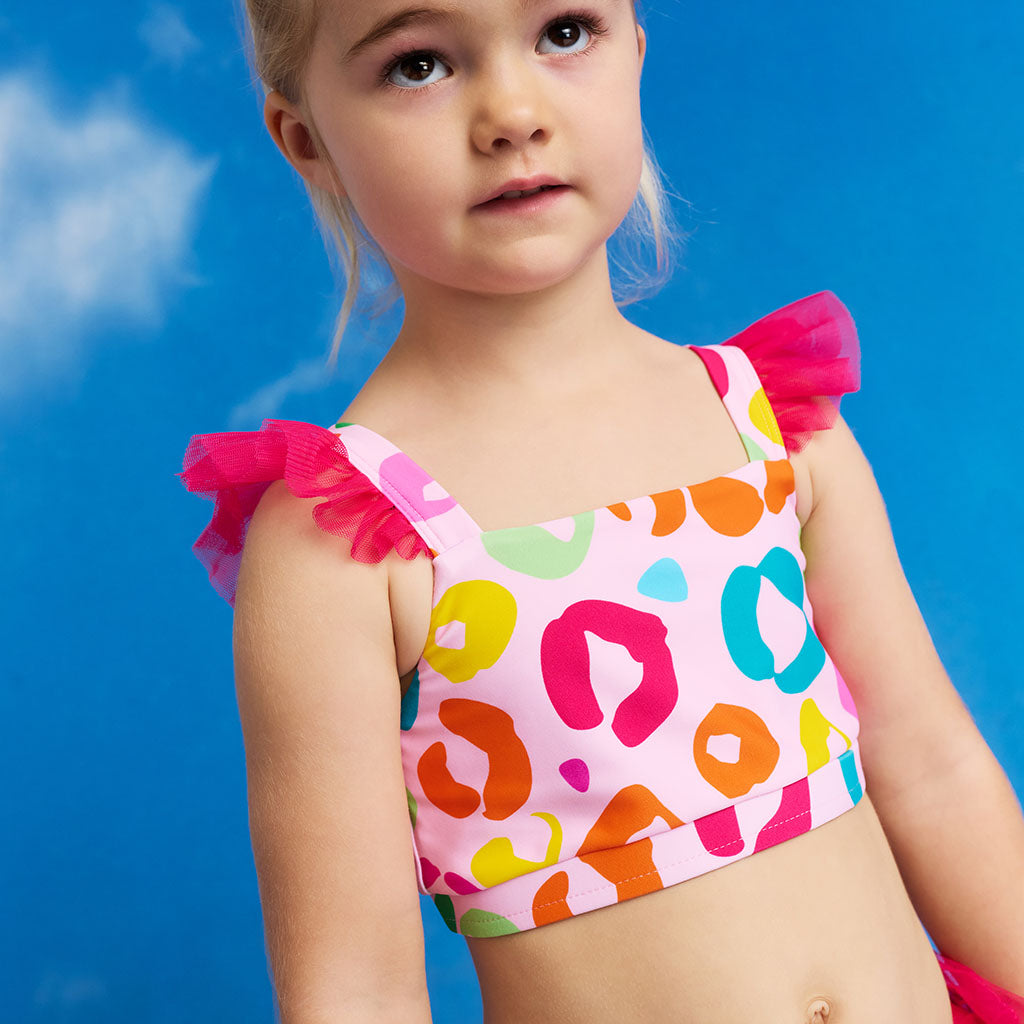 Luella Ruffled Tank Tulle Two Piece Swimsuit — Swimwear