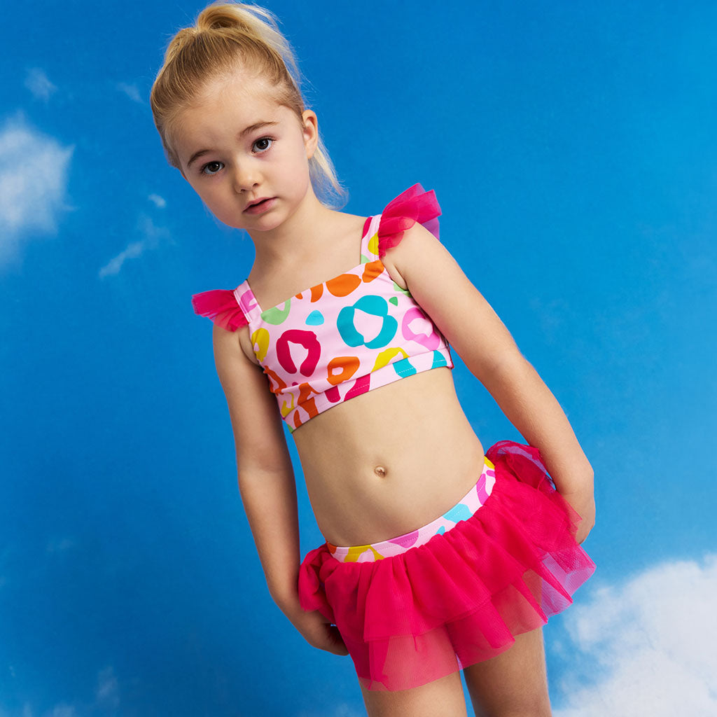 Luella Ruffled Tank Tulle Two Piece Swimsuit — Swimwear