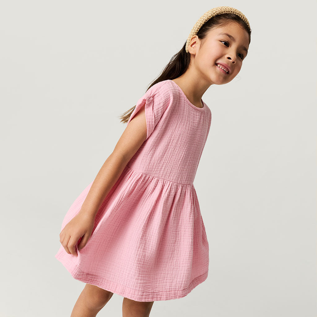 Happy Pink Cotton Crinkle Dress — Dress