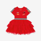 Disney Racing Red French Terry Racing Tulle Dress — Dress