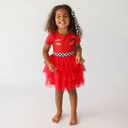 Disney Racing Red French Terry Racing Tulle Dress — Dress