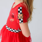 Disney Racing Red French Terry Racing Tulle Dress — Dress