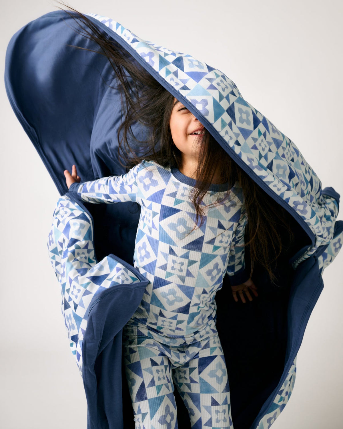 Patchwork Indigo Large Cloud Blanket — Bedding Bath