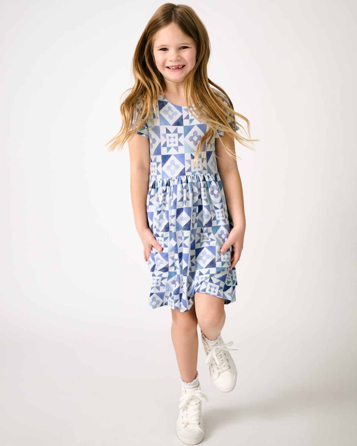 Patchwork Indigo Patch Pocket Dress — Dress