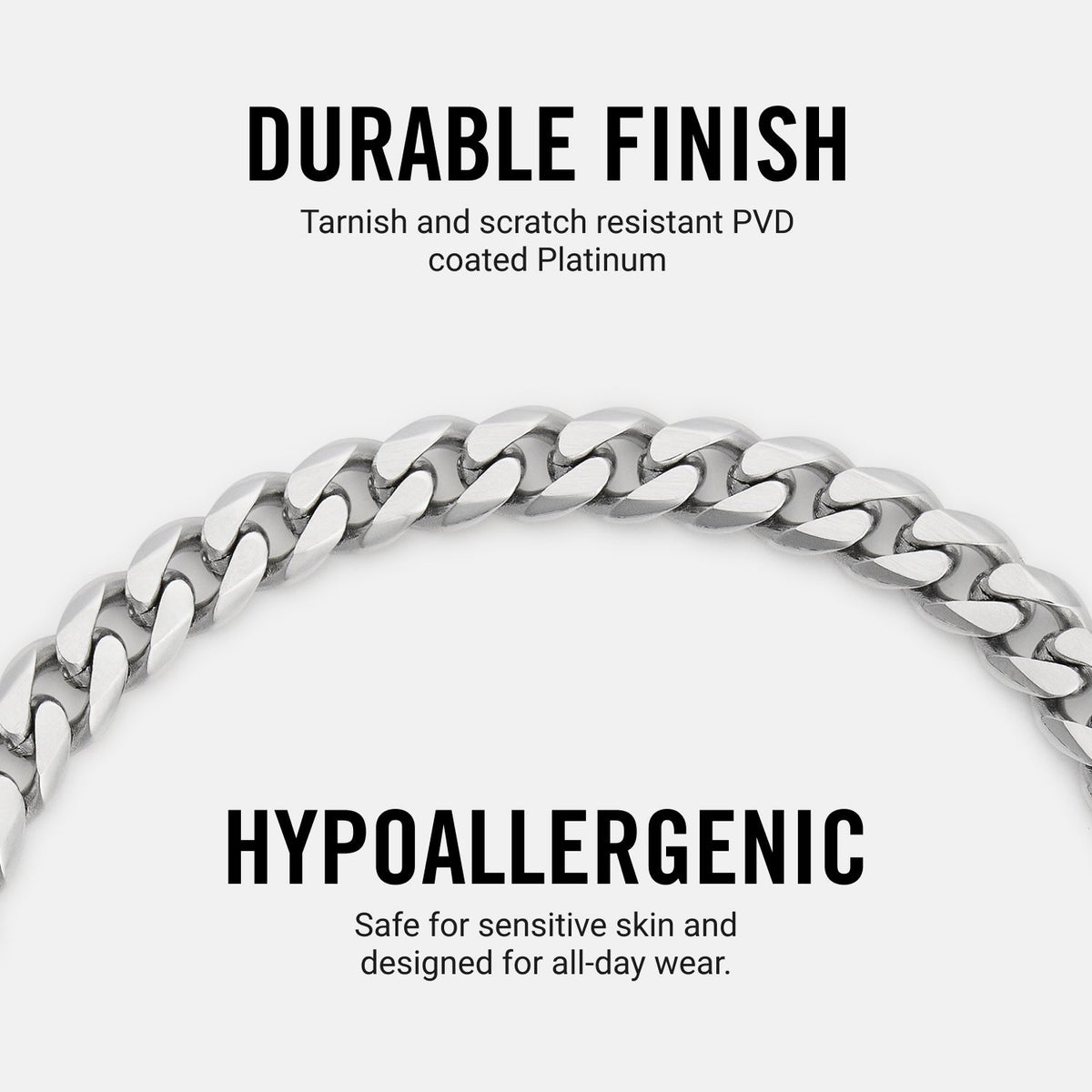 Curb Chain Kit - Platinum - Large — Necklace