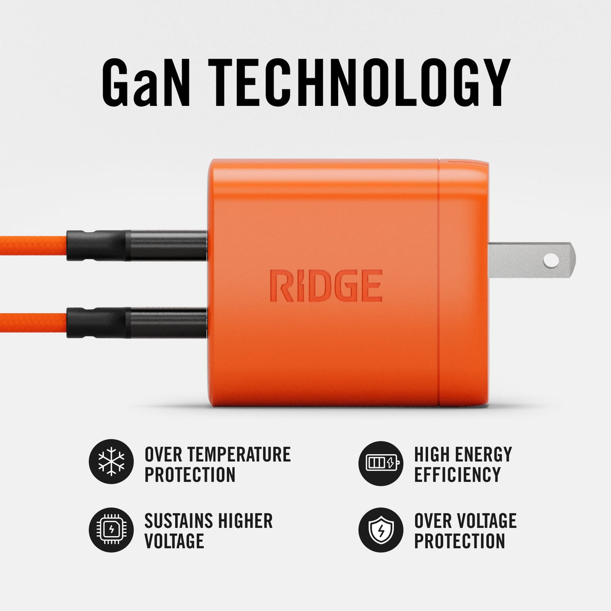 Women's Wall Charger Set - 45W - Basecamp Orange