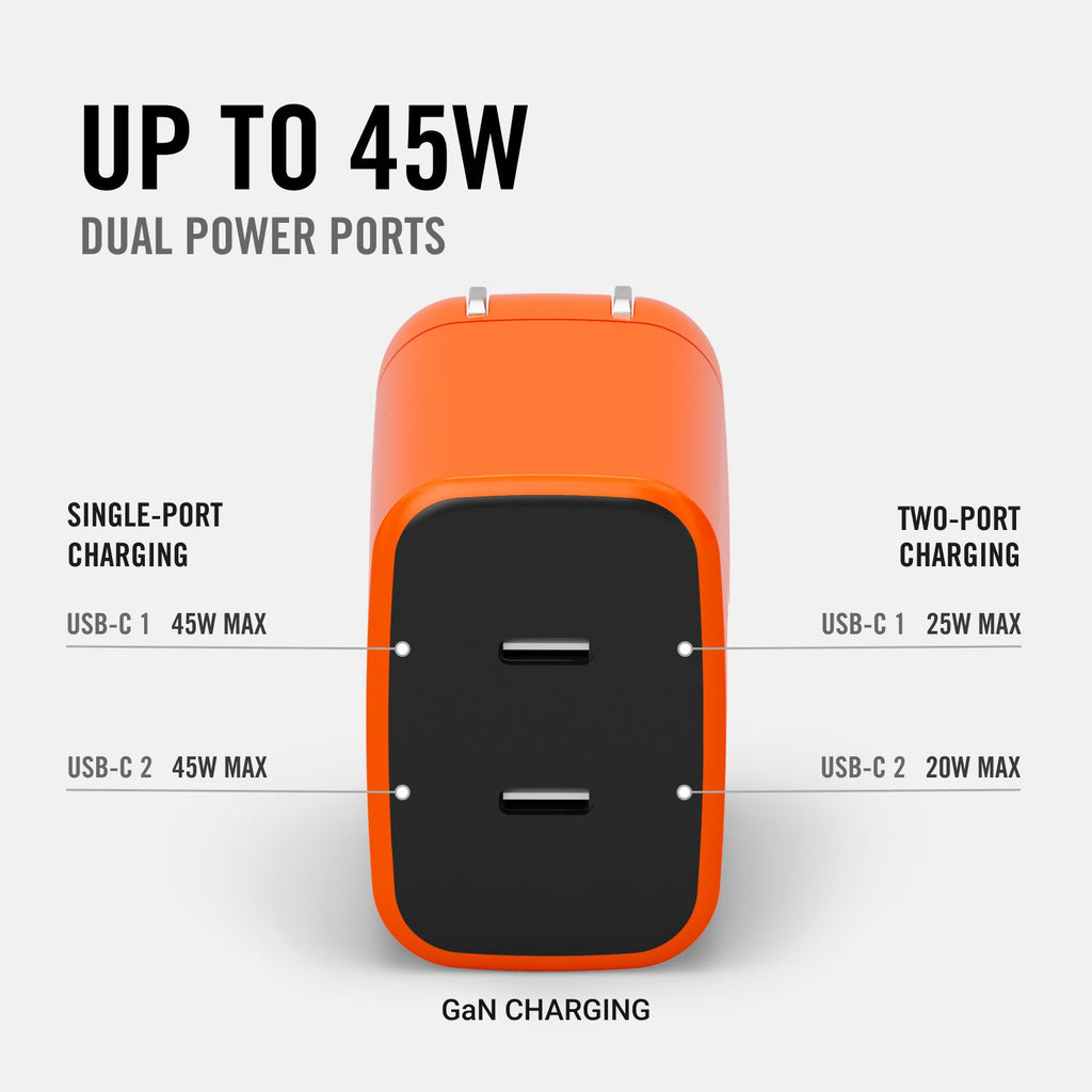 Women's Wall Charger Set - 45W - Basecamp Orange