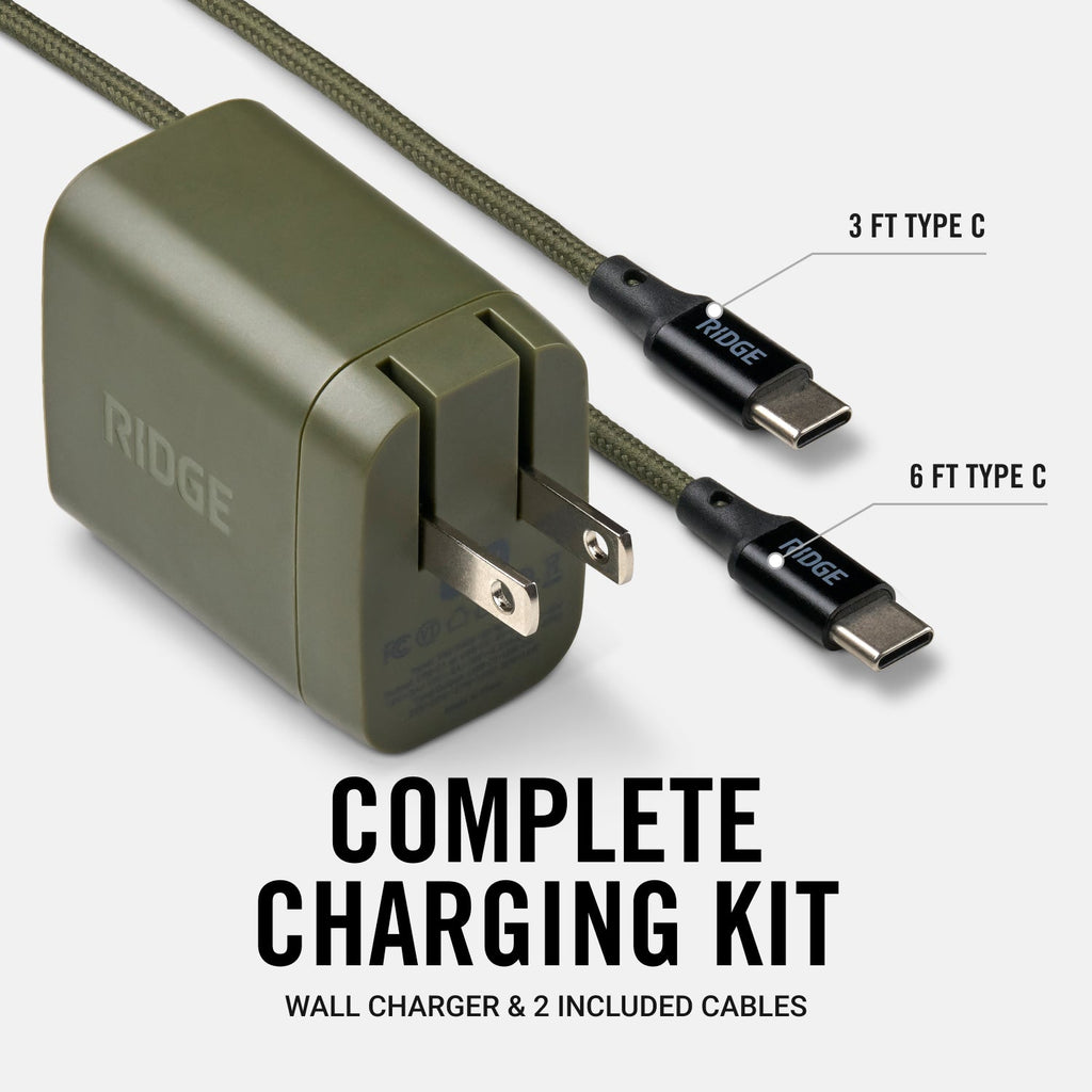 Women's Wall Charger Set - 45W - Matte Olive