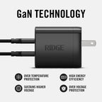 Women's Wall Charger Set - 45W - Matte Black