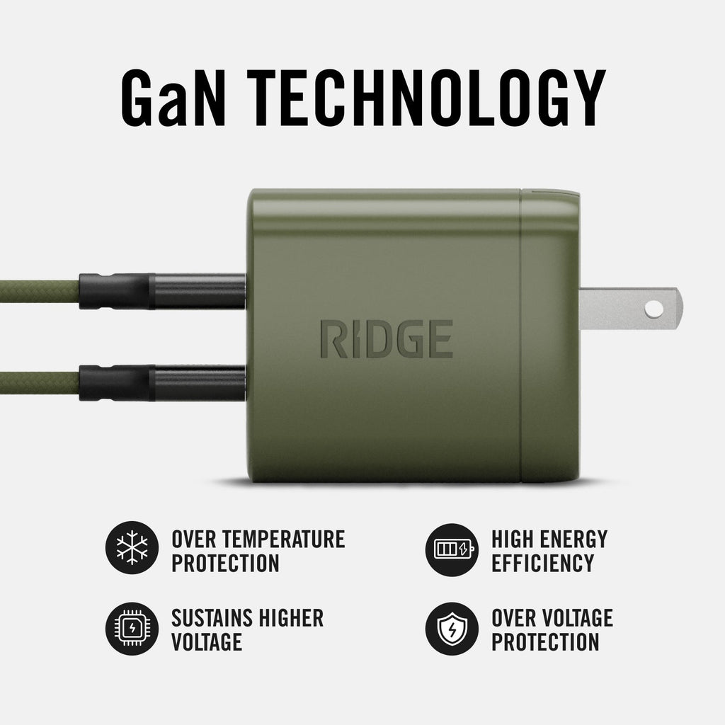 Women's Wall Charger Set - 45W - Matte Olive