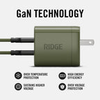 Women's Wall Charger Set - 45W - Matte Olive