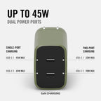 Women's Wall Charger Set - 45W - Matte Olive