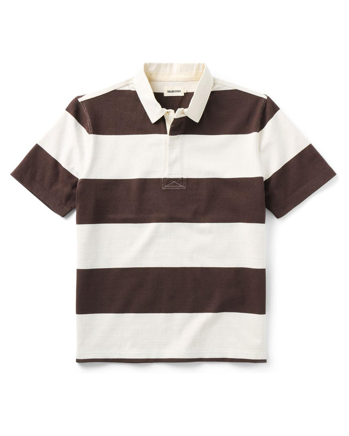 Men's The Short Sleeve Rugby Shirt in Port Stripe