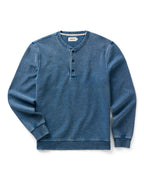 Men's The Sunset Henley in Washed Indigo Terry — Shirt