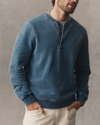 Men's The Sunset Henley in Washed Indigo Terry — Shirt