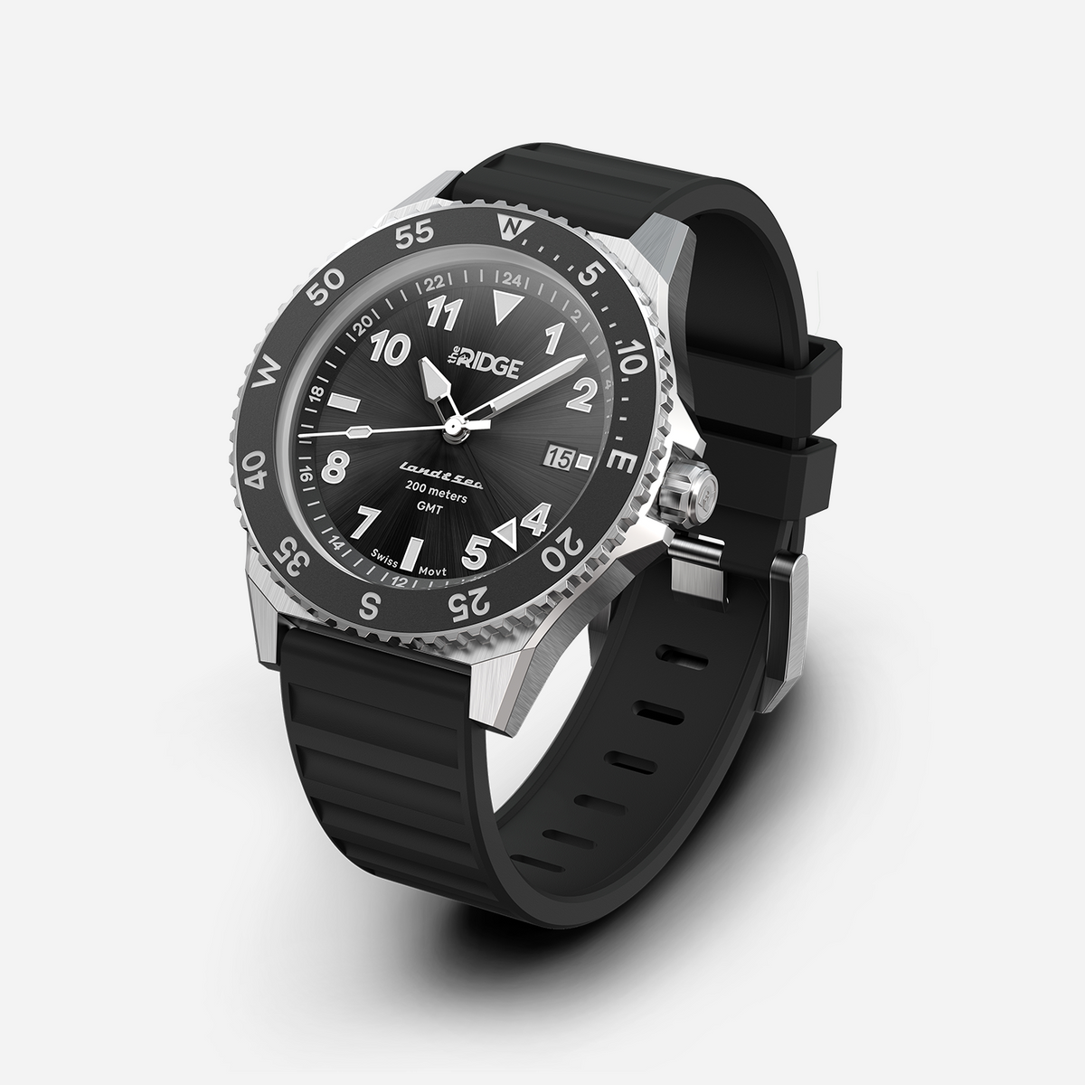 Land & Sea GMT Watch 42mm - Royal Black