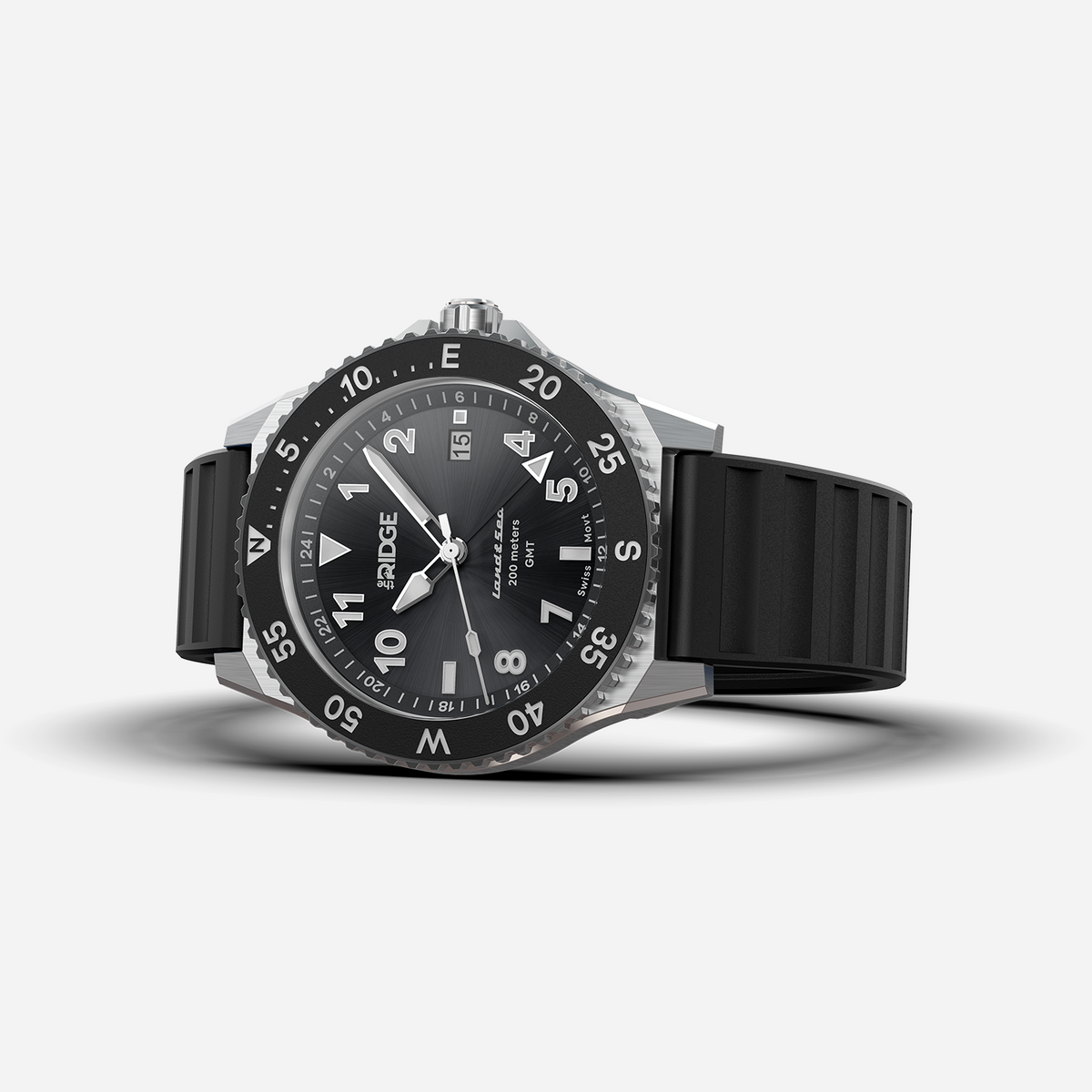 Land & Sea GMT Watch 42mm - Royal Black